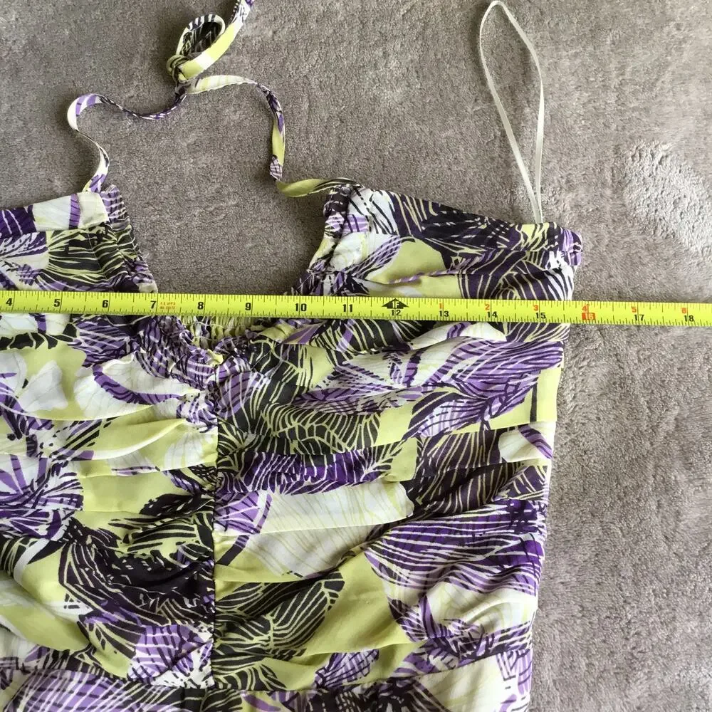 ANTHROPOLOGIE Lithe Tea for Two Floral Ruffle Halter Midi Dress Multicolor SZ 8 - Picture 8 of 11